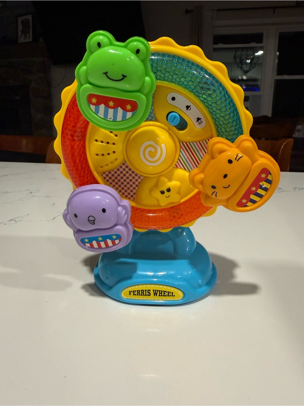 Bright Ferris Wheel Animal Rattle Toy - Yellow/Blue